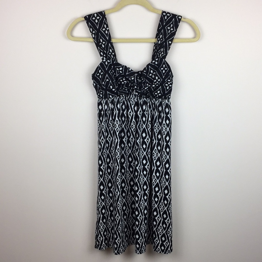 Max Studio - Knot Chest Detail Patterned Dress